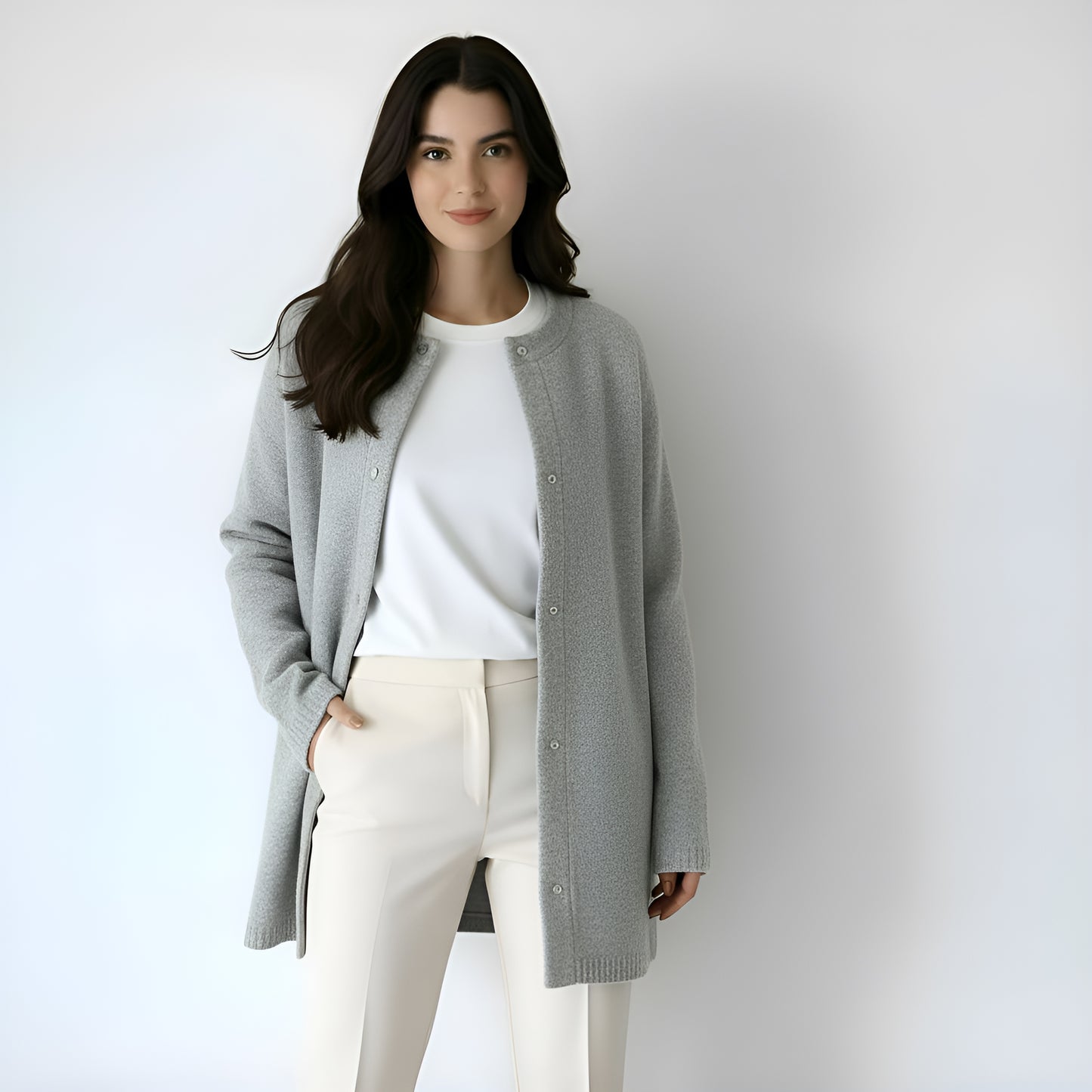 Women’s Luxury Soft Wool Cardigan – Cozy Button-Up Knit