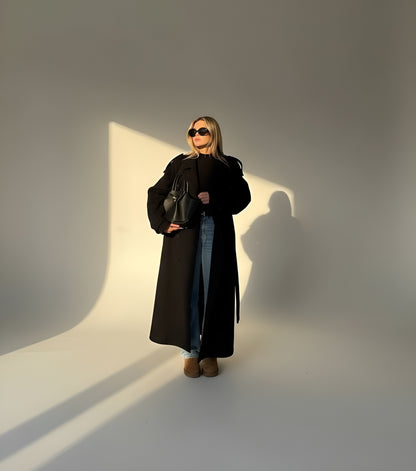 Women's Double-Breasted Trench Coat - Long, oversized fit