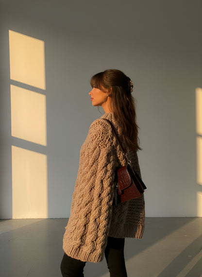 Womens Chunky knitted jumper - winter wear, cozy and warm