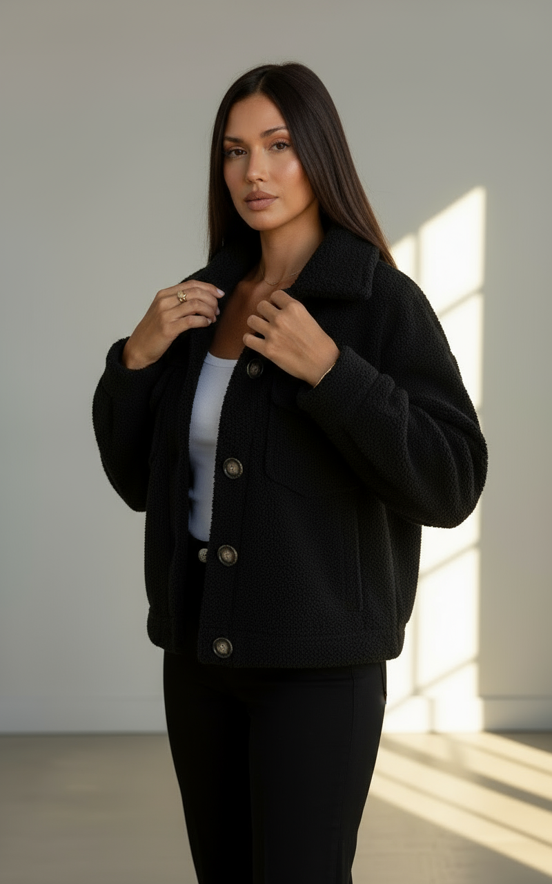 Jade Long Teddy Coat for Women | Cozy Casual Winter Overcoat