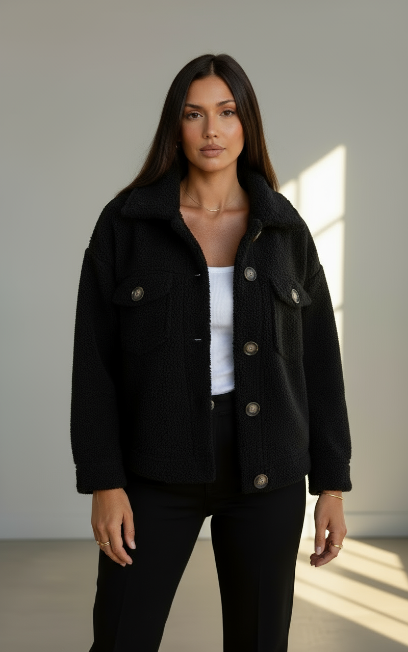 Jade Long Teddy Coat for Women | Cozy Casual Winter Overcoat