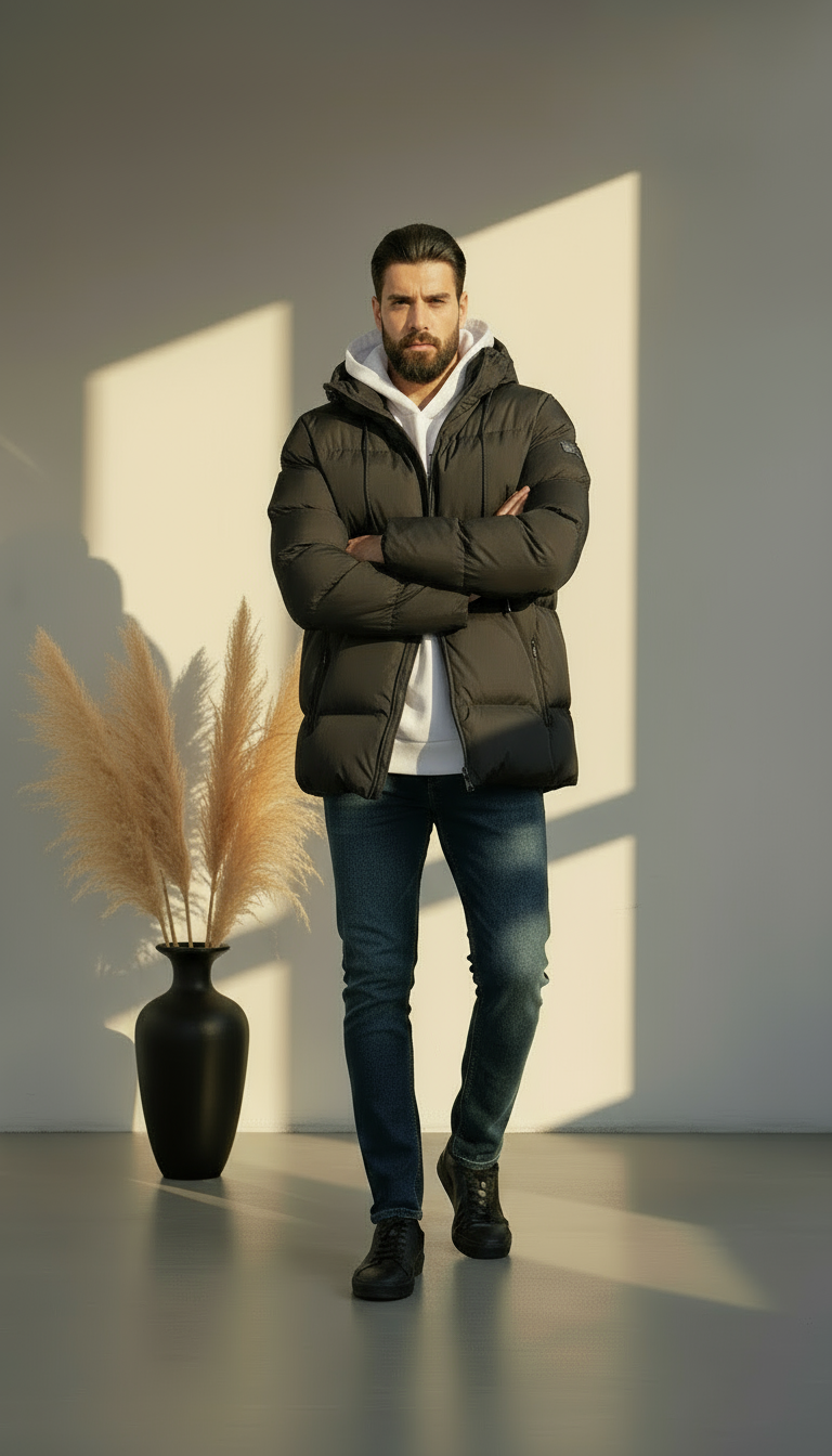 Men’s Warm Puffer Jacket | Waterproof Winter Parka with Hood