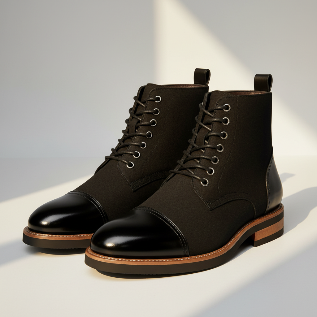 Men’s Oxford Leather Boots | Classic Lace-Up Dress Boots