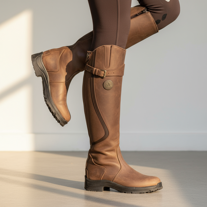 Women’s Waterproof Winter Riding Boots – Durable Rubber, Above-Ankle Protection