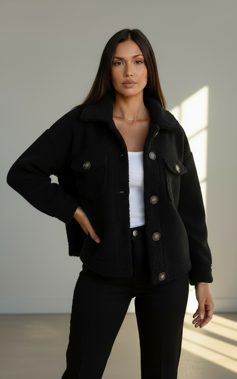 Jade Long Teddy Coat for Women | Cozy Casual Winter Overcoat