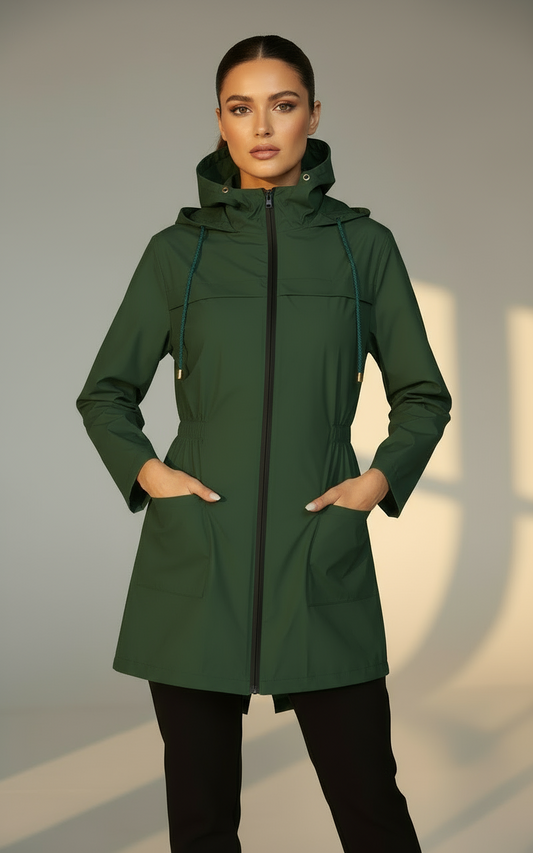 Women's Lightweight Raincoat with Hood | Waterproof Windbreaker