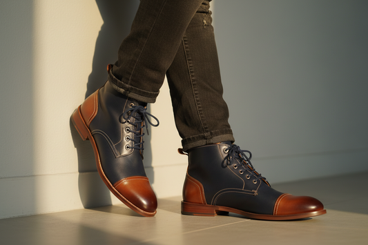 Men’s Oxford Leather Boots | Classic Lace-Up Dress Boots