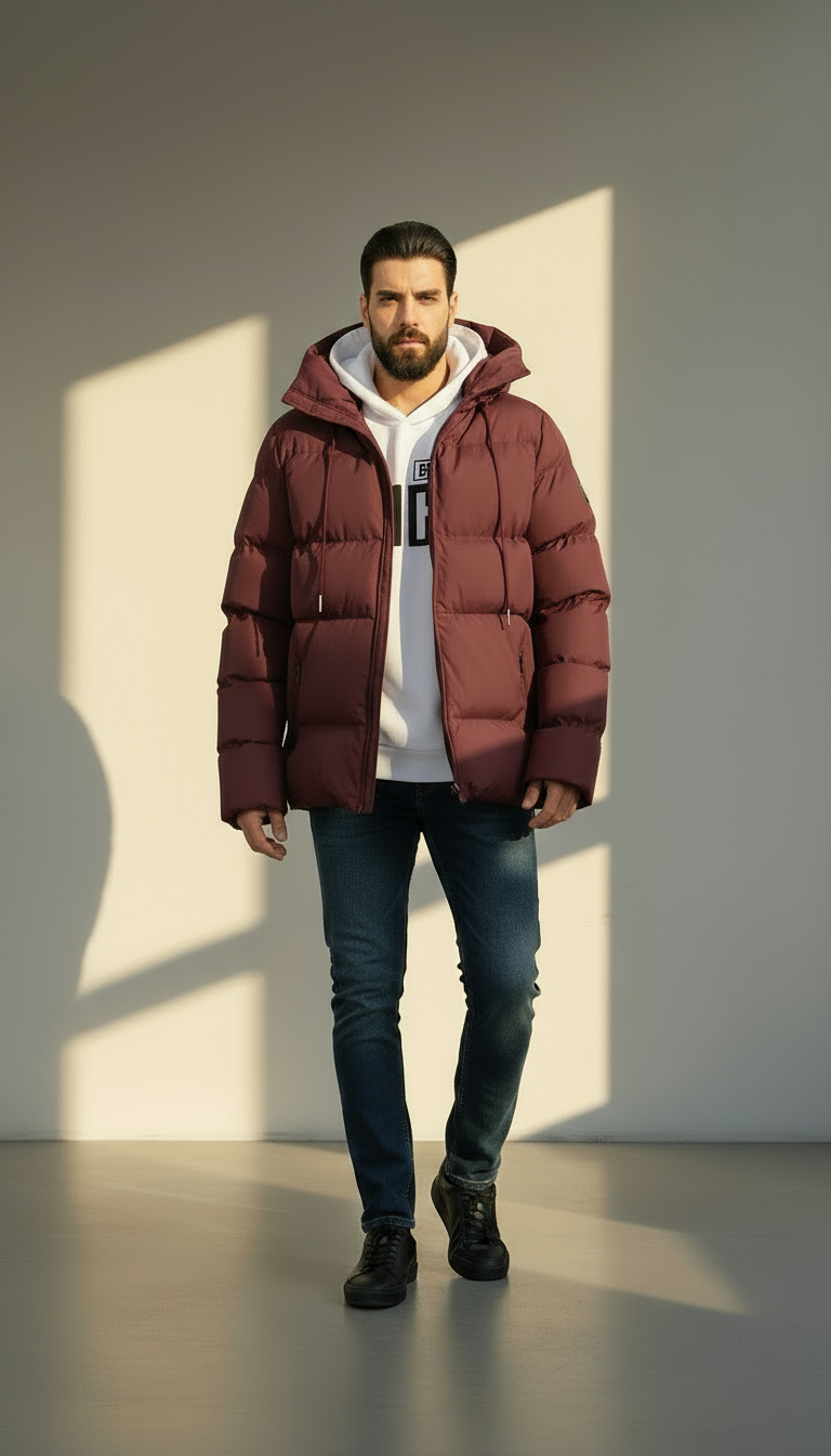 Men’s Warm Puffer Jacket | Waterproof Winter Parka with Hood