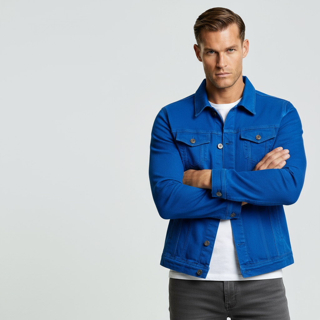 Men’s Lightweight Denim Jacket – Classic Button-Up Summer Jean Jacket