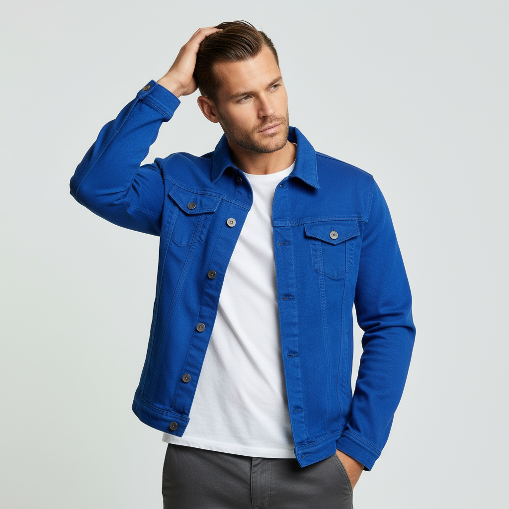 Men’s Lightweight Denim Jacket – Classic Button-Up Summer Jean Jacket