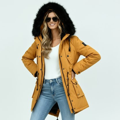 Women’s Winter Coat with Hood – Warm Insulated Long Jacket for Cold Weather