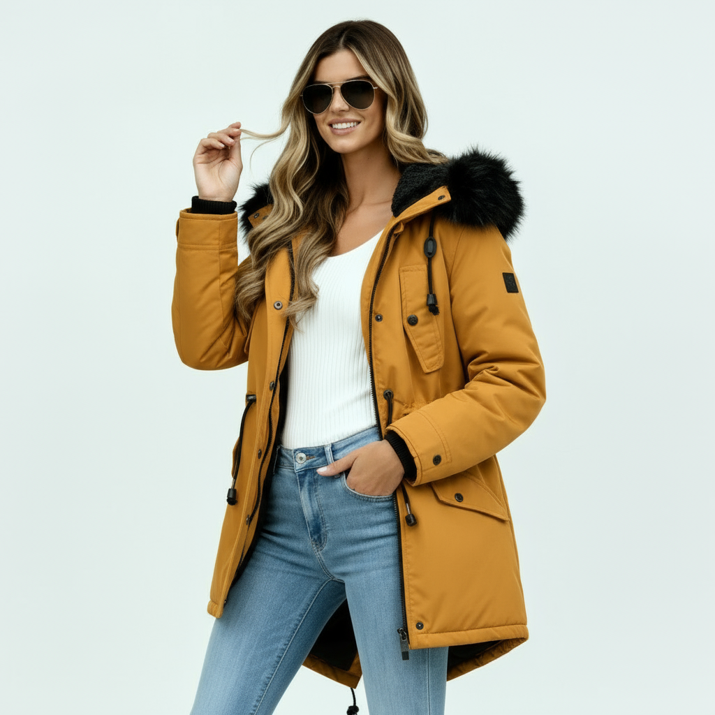 Women’s Winter Coat with Hood – Warm Insulated Long Jacket for Cold Weather