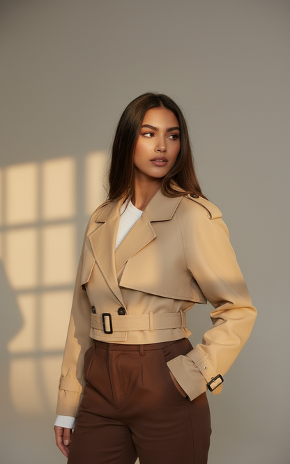 Stylish Women’s Short Trench Coat | Lightweight Tailored Trench