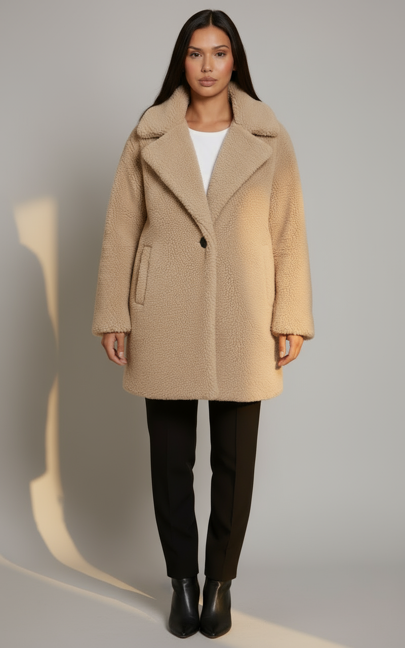 Classic Women's Teddy Coat | Warm Fuzzy Outerwear