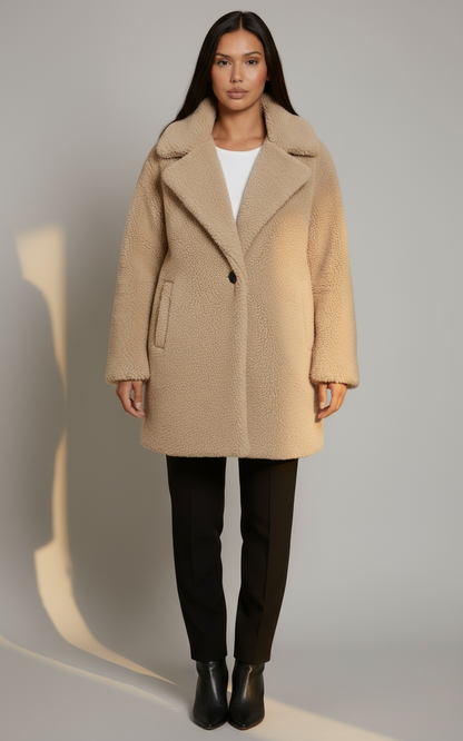Classic Women's Teddy Coat | Warm Fuzzy Outerwear