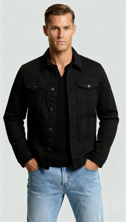 Men’s Lightweight Denim Jacket – Classic Button-Up Summer Jean Jacket