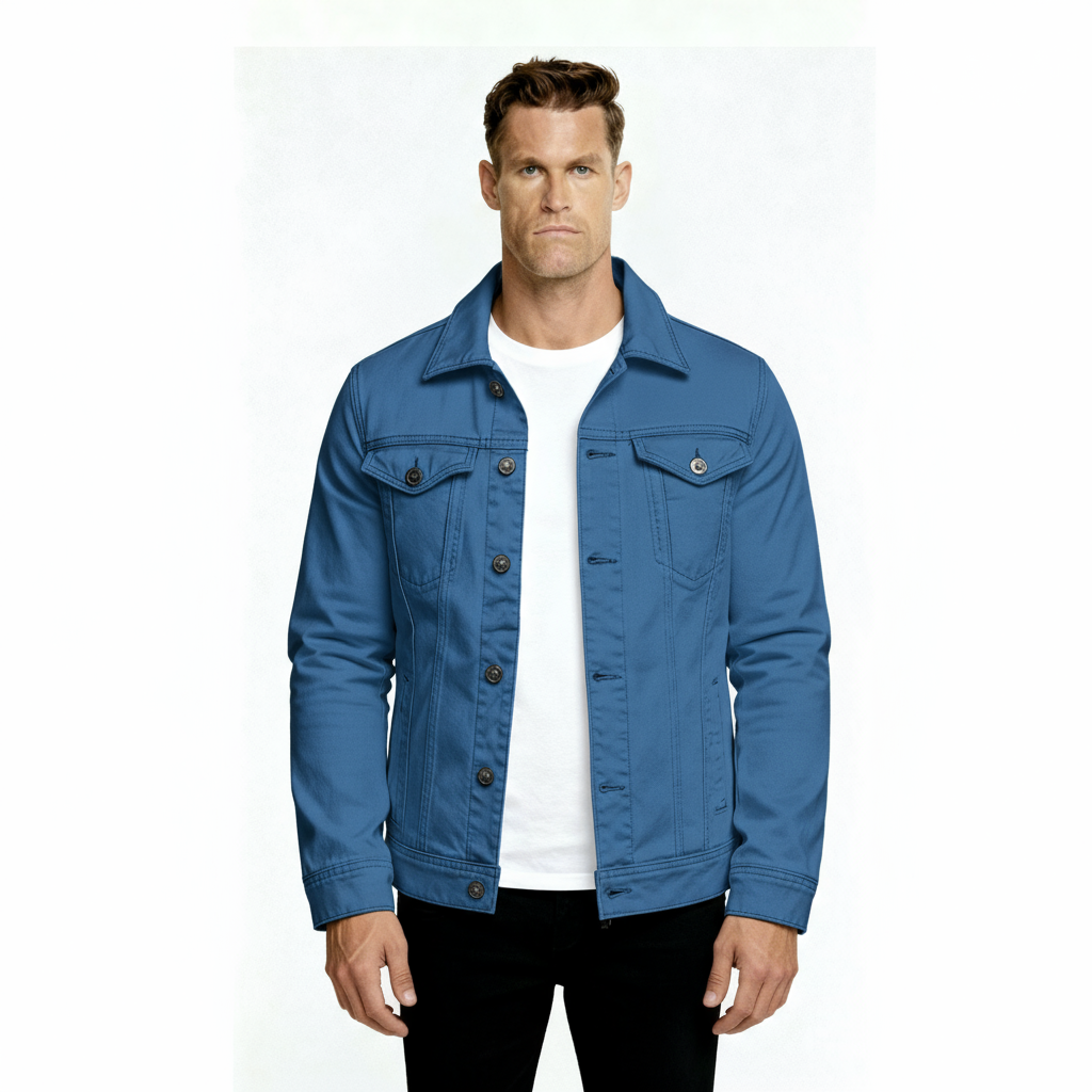 Men’s Classic Denim Jacket – Timeless Cotton Jean Jacket with Button Closure and Pockets