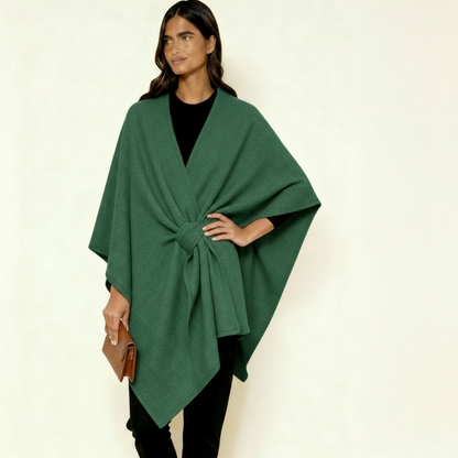 Women’s Luxurious Wind-Resistant Shawl Coat – Elegant Open-Front Wrap with Soft Drape