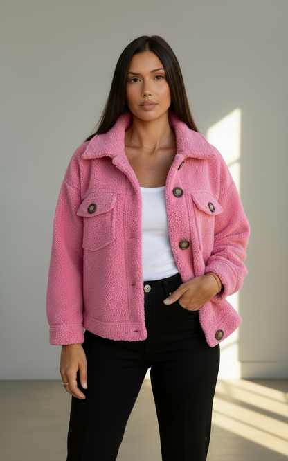 Jade Long Teddy Coat for Women | Cozy Casual Winter Overcoat