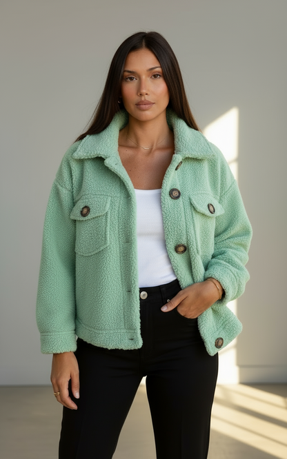 Jade Long Teddy Coat for Women | Cozy Casual Winter Overcoat