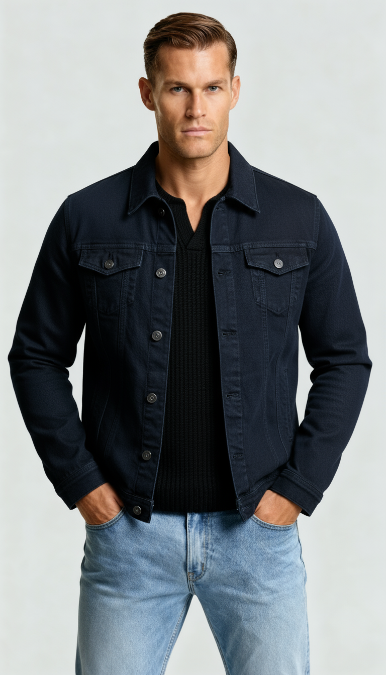 Men’s Lightweight Denim Jacket – Classic Button-Up Summer Jean Jacket