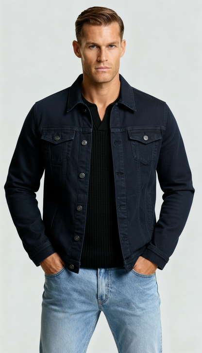 Men’s Lightweight Denim Jacket – Classic Button-Up Summer Jean Jacket