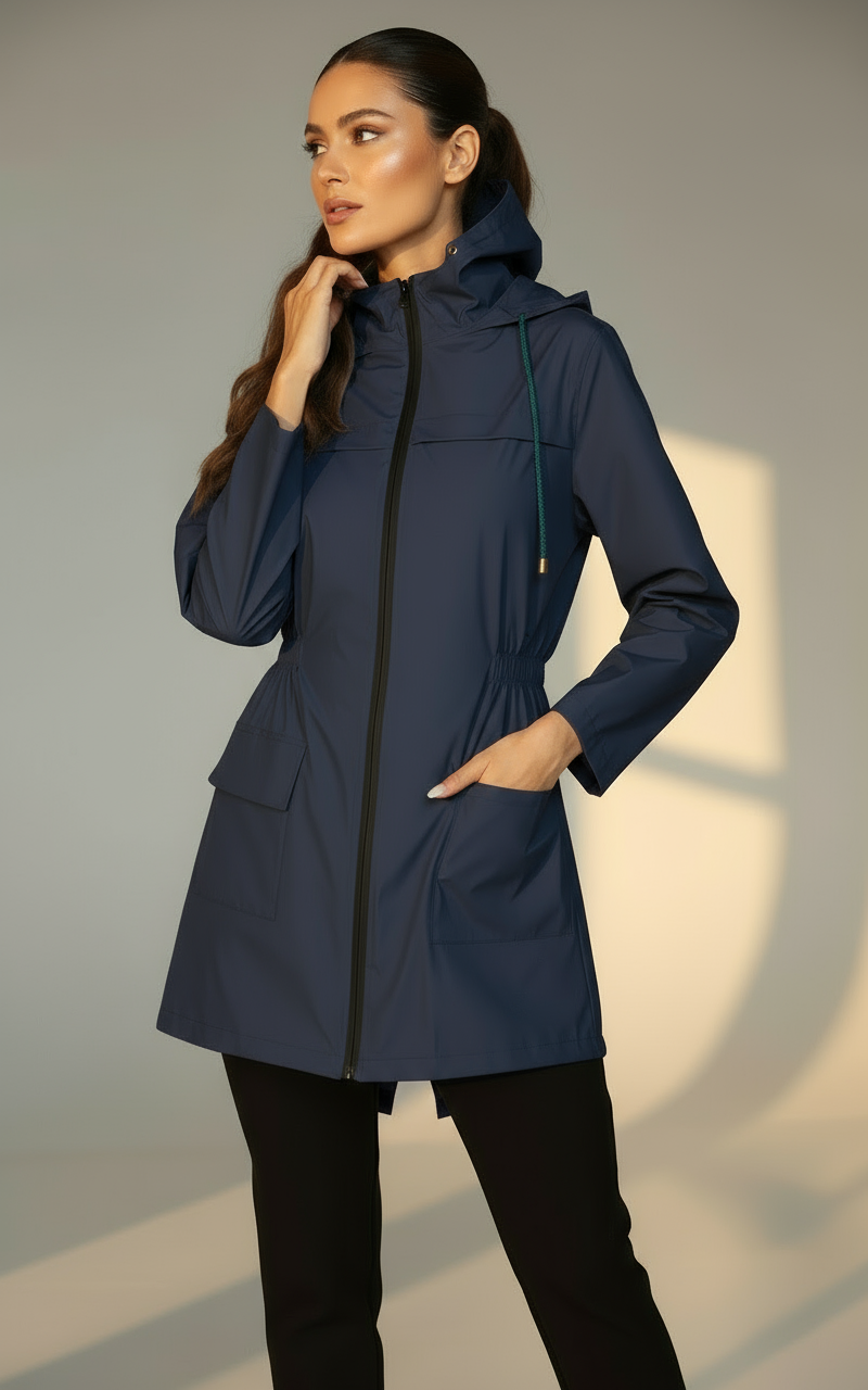 Women's Lightweight Raincoat with Hood | Waterproof Windbreaker