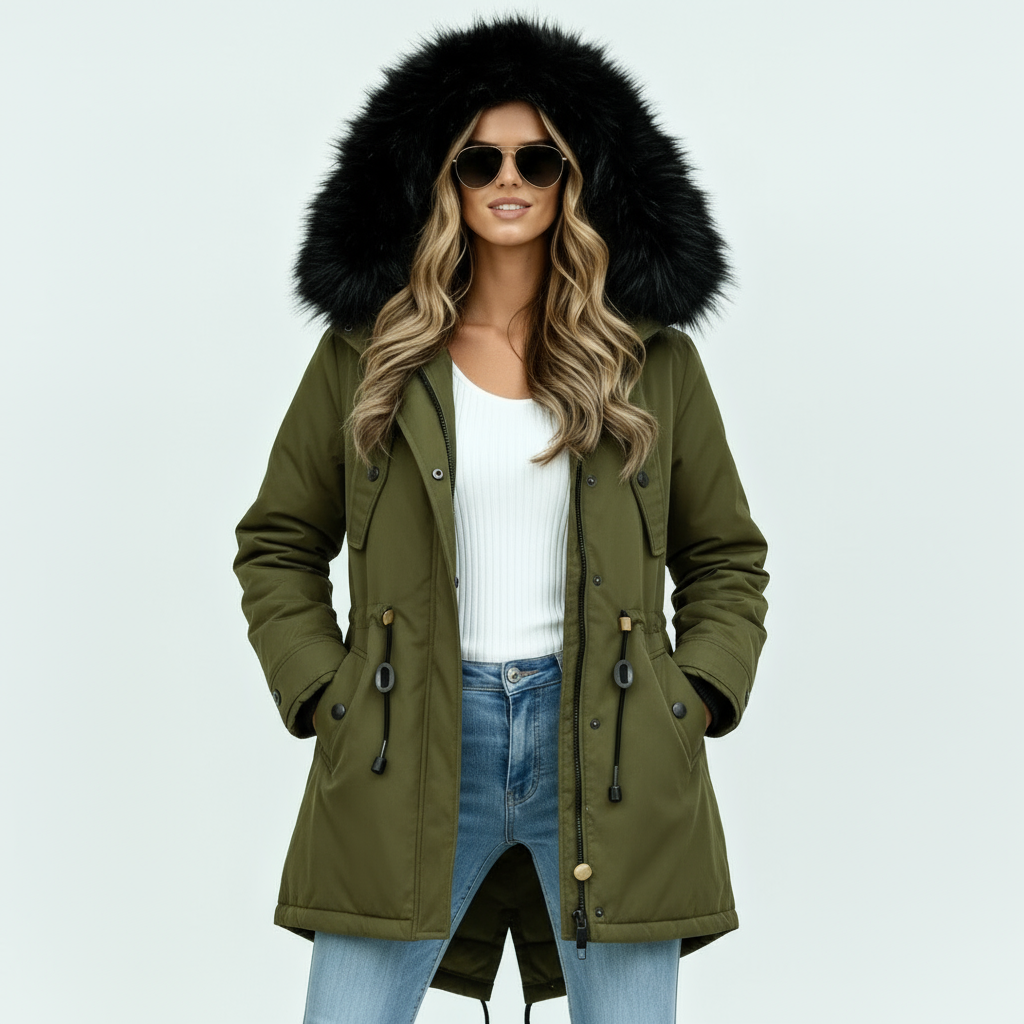 Women’s Winter Coat with Hood – Warm Insulated Long Jacket for Cold Weather