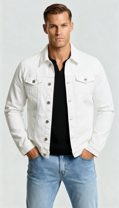 Men’s Lightweight Denim Jacket – Classic Button-Up Summer Jean Jacket