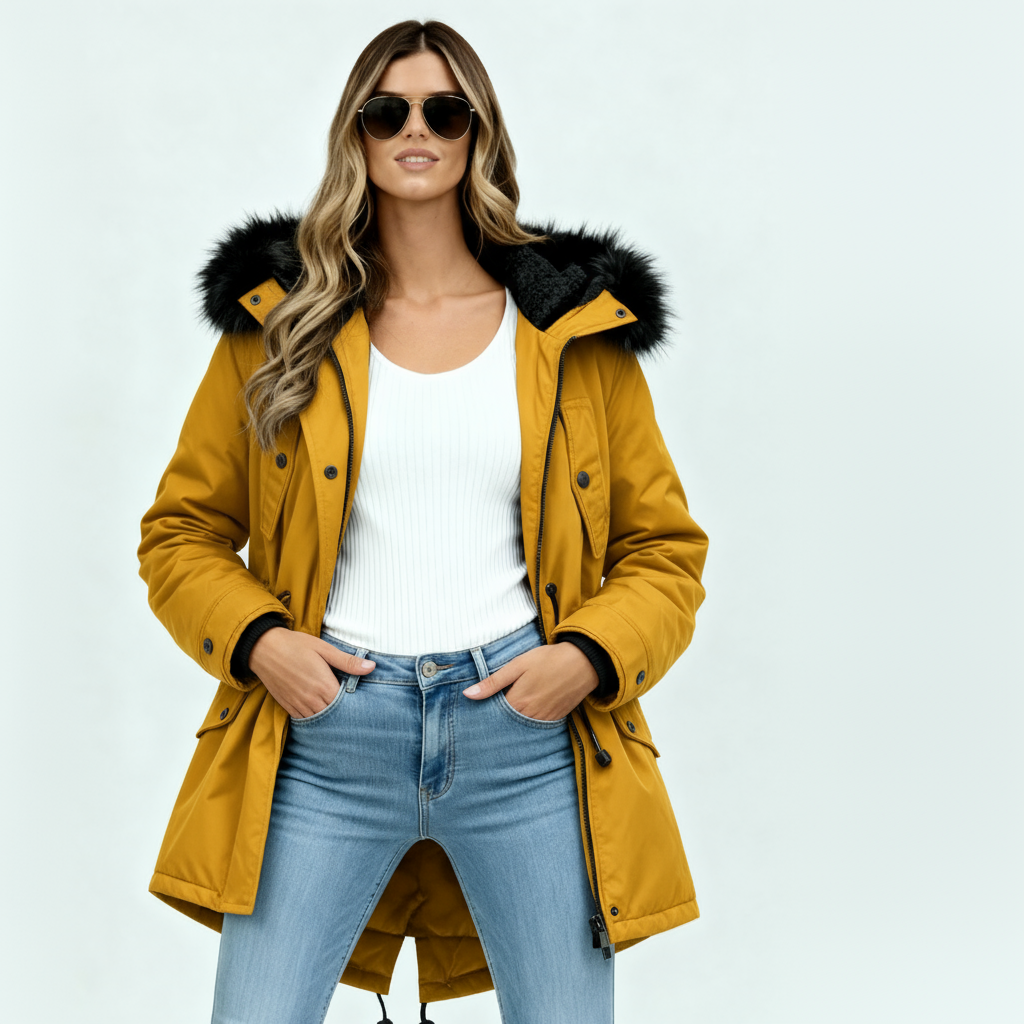 Women’s Winter Coat with Hood – Warm Insulated Long Jacket for Cold Weather