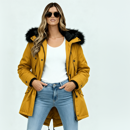 Women’s Winter Coat with Hood – Warm Insulated Long Jacket for Cold Weather