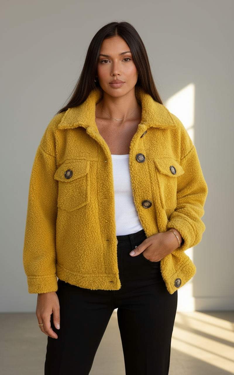 Jade Long Teddy Coat for Women | Cozy Casual Winter Overcoat