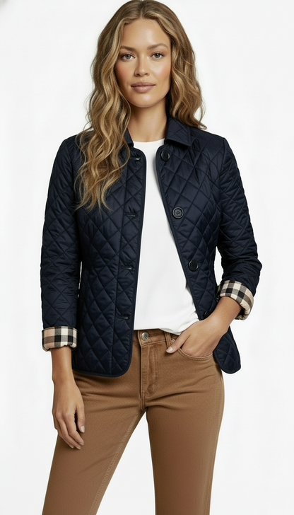 Women’s Lightweight Quilted Coat – Button Closure Casual Outerwear