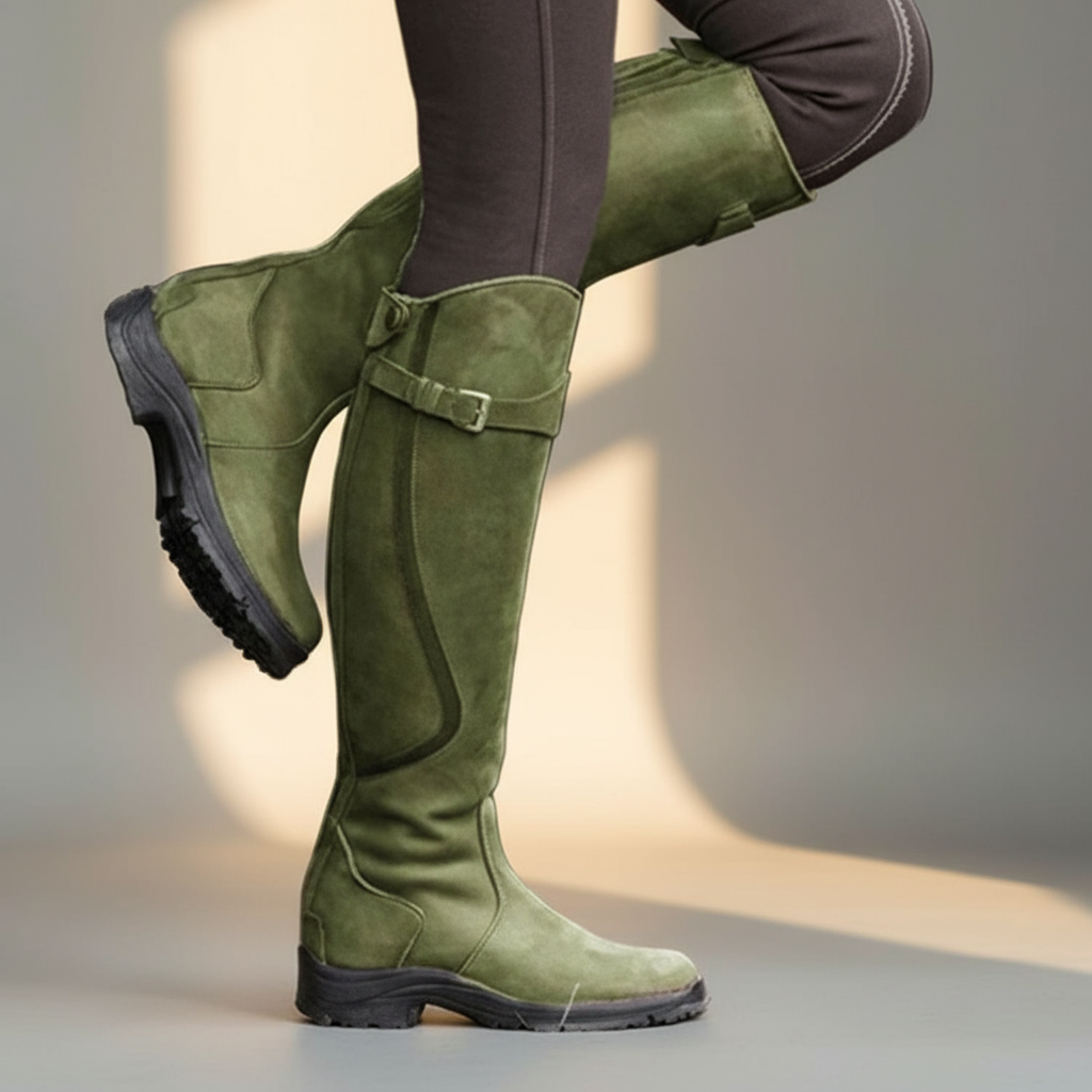 Women’s Waterproof Winter Riding Boots – Durable Rubber, Above-Ankle Protection