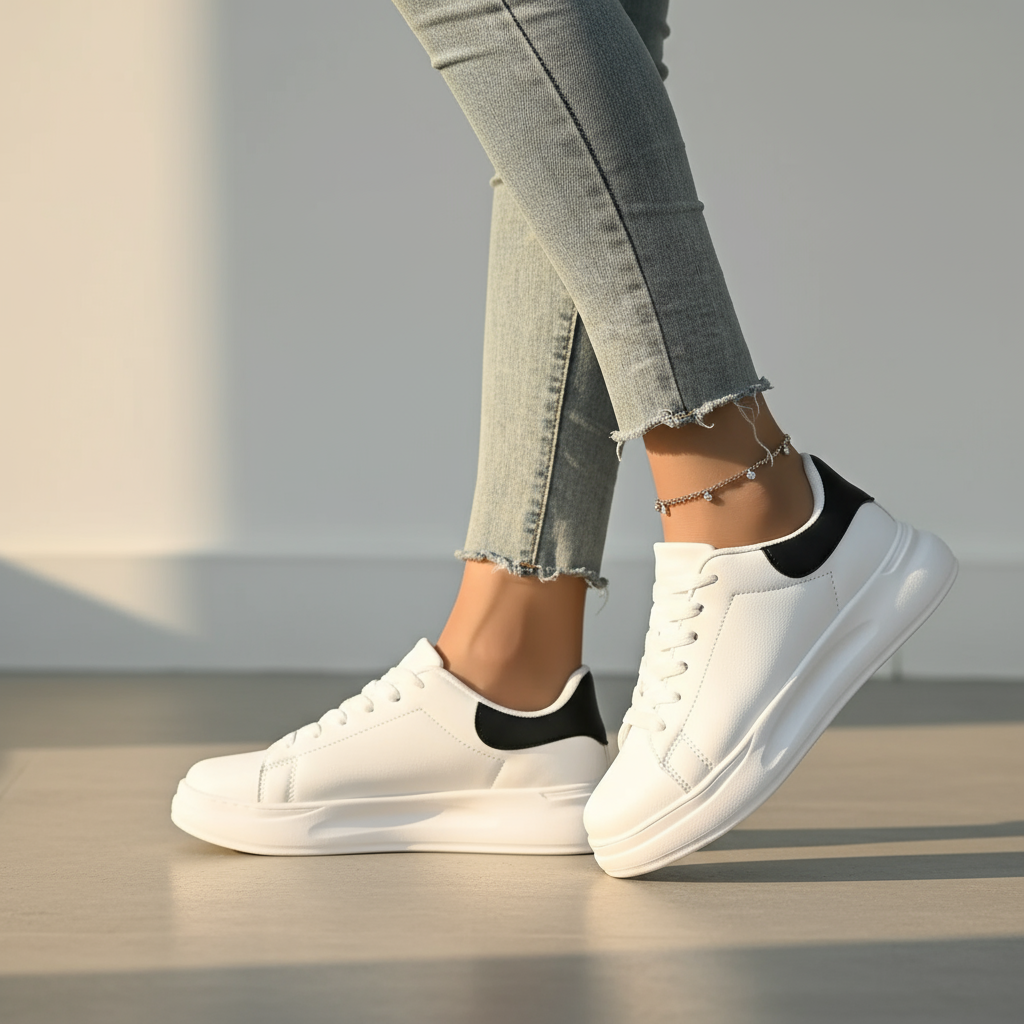 Women’s Orthopedic Sneakers – Leather, Lightweight, Slip-Resistant