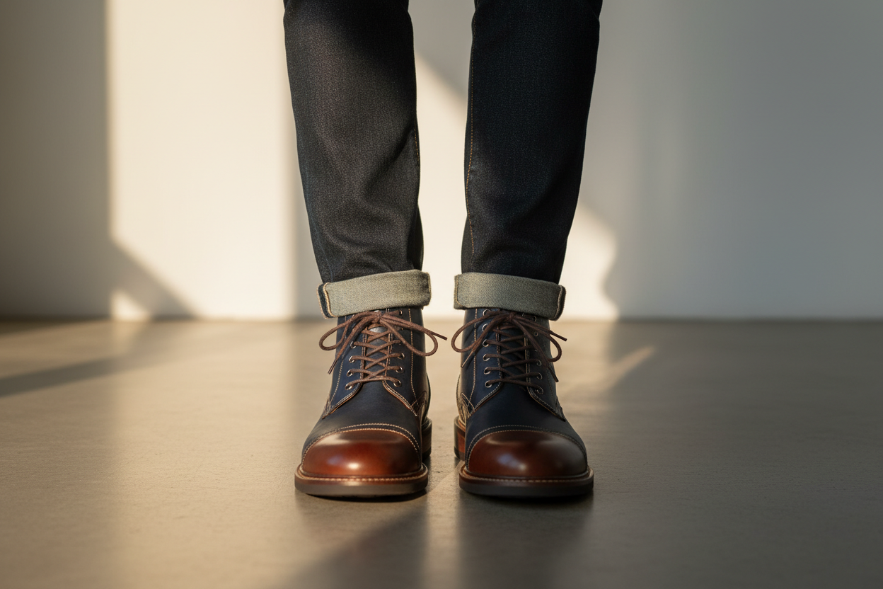 Men’s Oxford Leather Boots | Classic Lace-Up Dress Boots