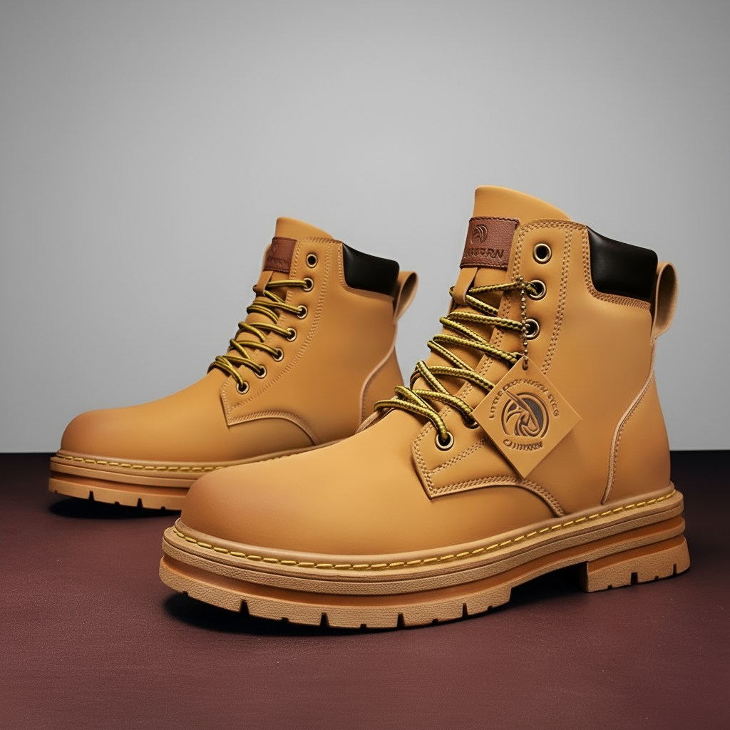 Men's Ankle Boots – Lace-Up with Rugged Sole