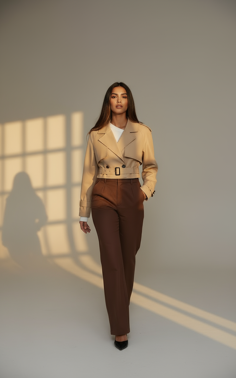 Stylish Women’s Short Trench Coat | Lightweight Tailored Trench