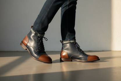 Men’s Oxford Leather Boots | Classic Lace-Up Dress Boots
